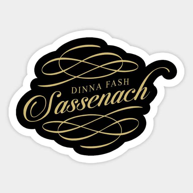 Outlander Sassenach Gold Foil Dolman Sticker by devanpm
